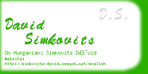 david simkovits business card